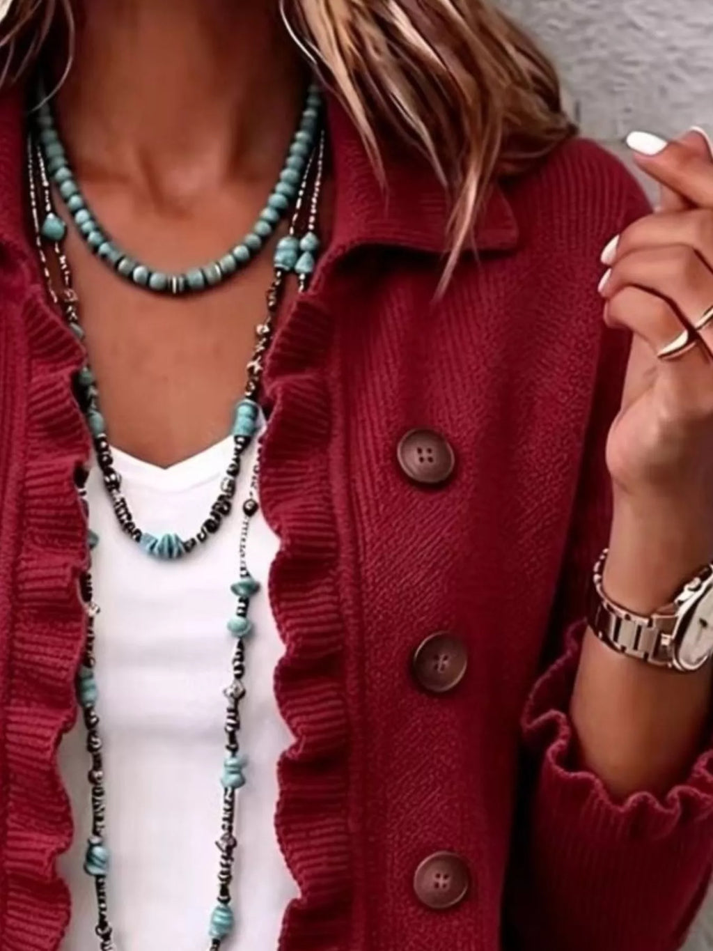 The Eloise Ruffle Cardigan | STAHlin RADIANCE