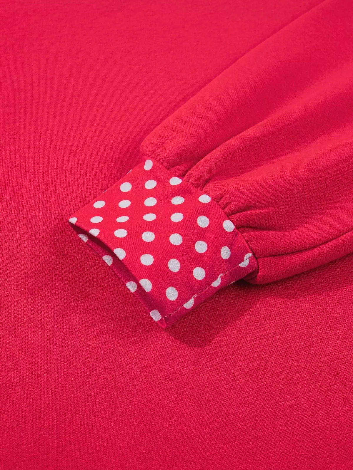 Polka Dot Trim Contrast Crew Neck Sweatshirt | STAHlin RADIANCE