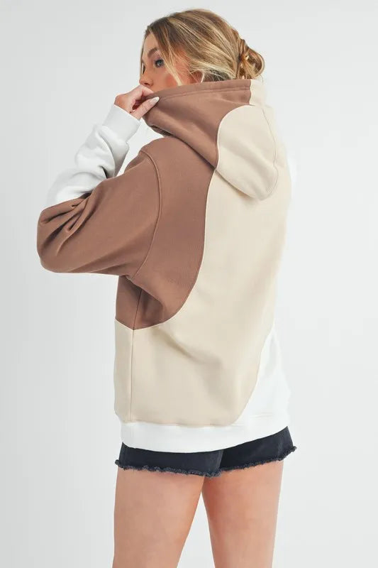 Aemi + Co Color Block Hoodie with Kangaroo Pocket | STAHlin RADIANCE