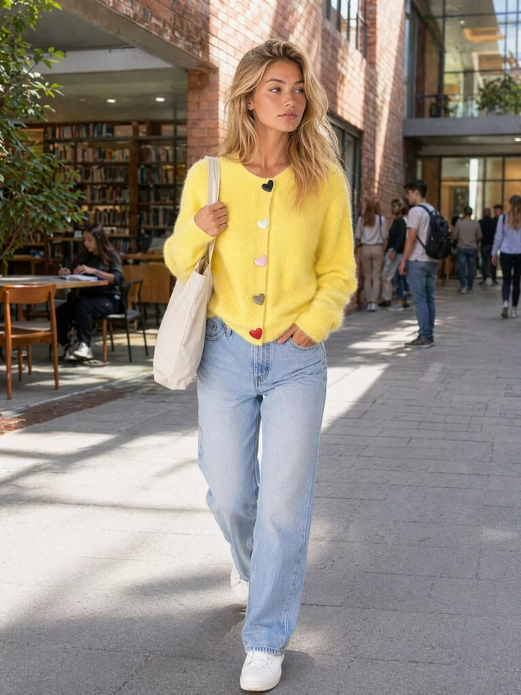Heart Buttons Fuzzy Cardigan | STAHlin RADIANCE