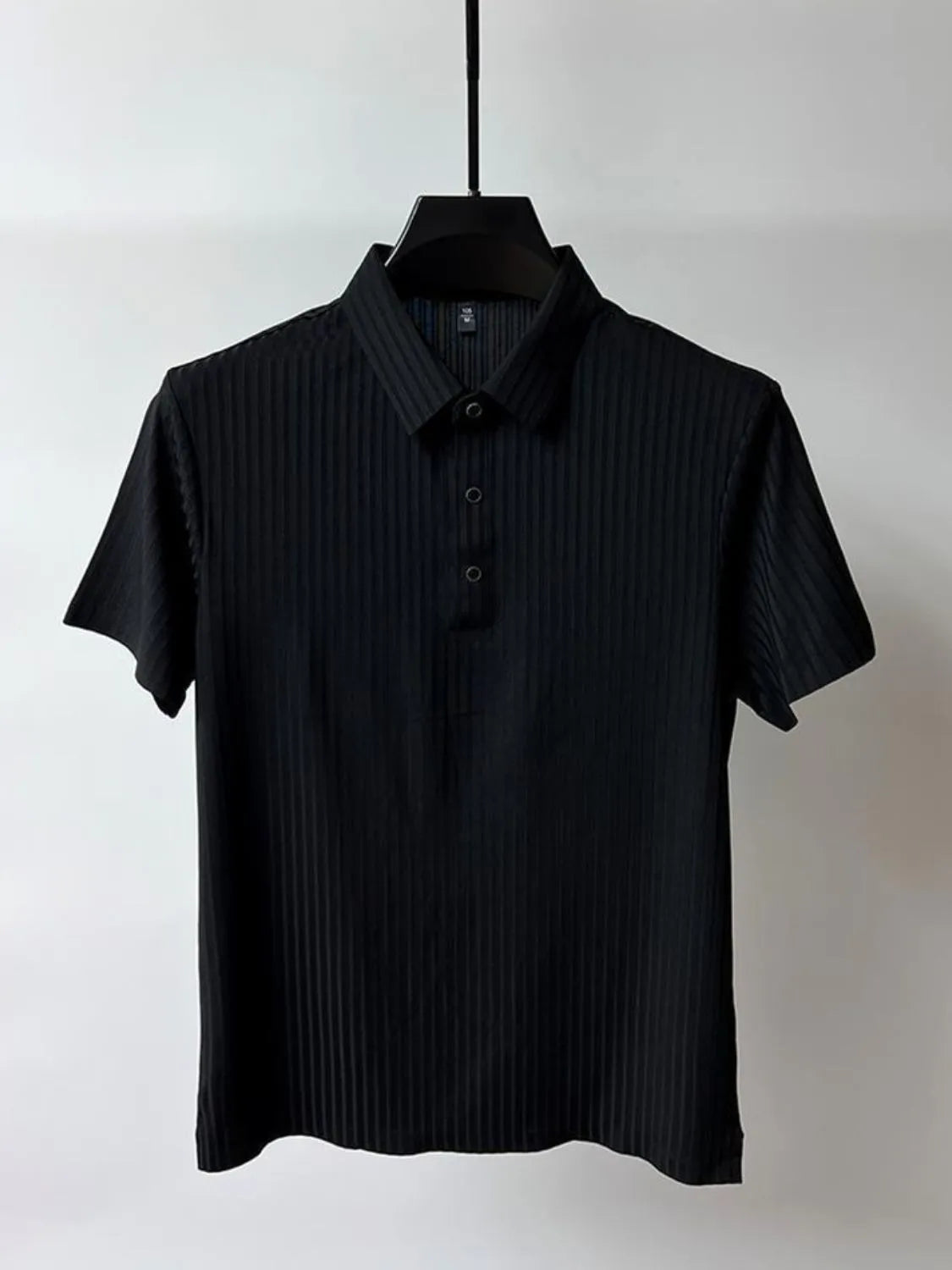 Men's Full Size Button Detail Short Sleeve Polo Plus Size | STAHlin RADIANCE