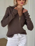 Ribbed Knit Quarter-Zip Sweater | STAHlin RADIANCE