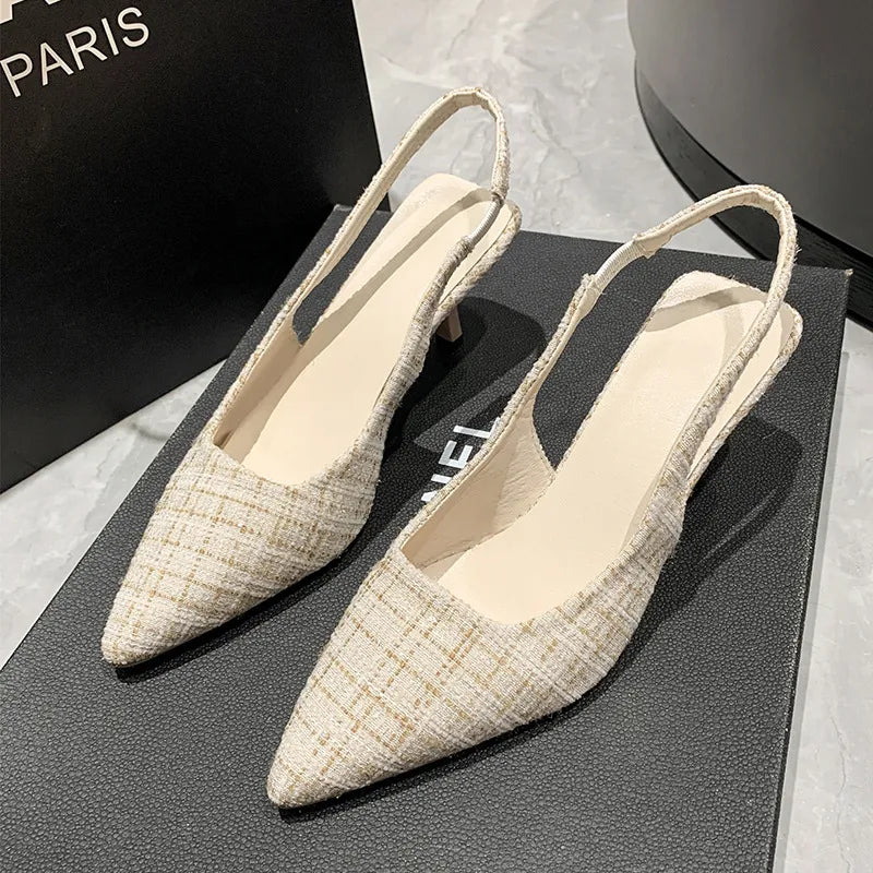 Point Toe Kitten Heel Slingback Pumps | STAHlin RADIANCE