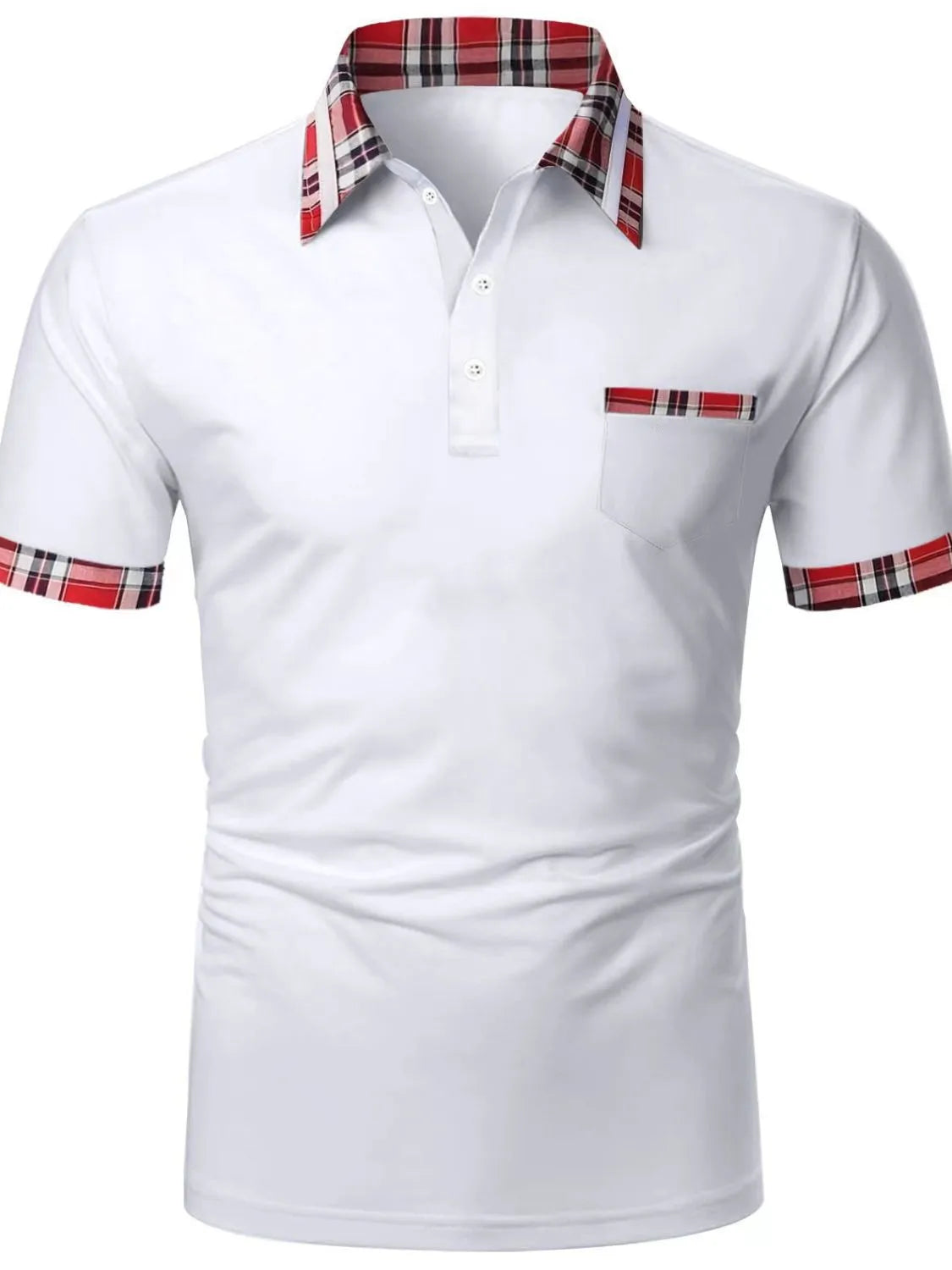 Men's Full Size Collared Neck Short Sleeve Polo Plus Size | STAHlin RADIANCE