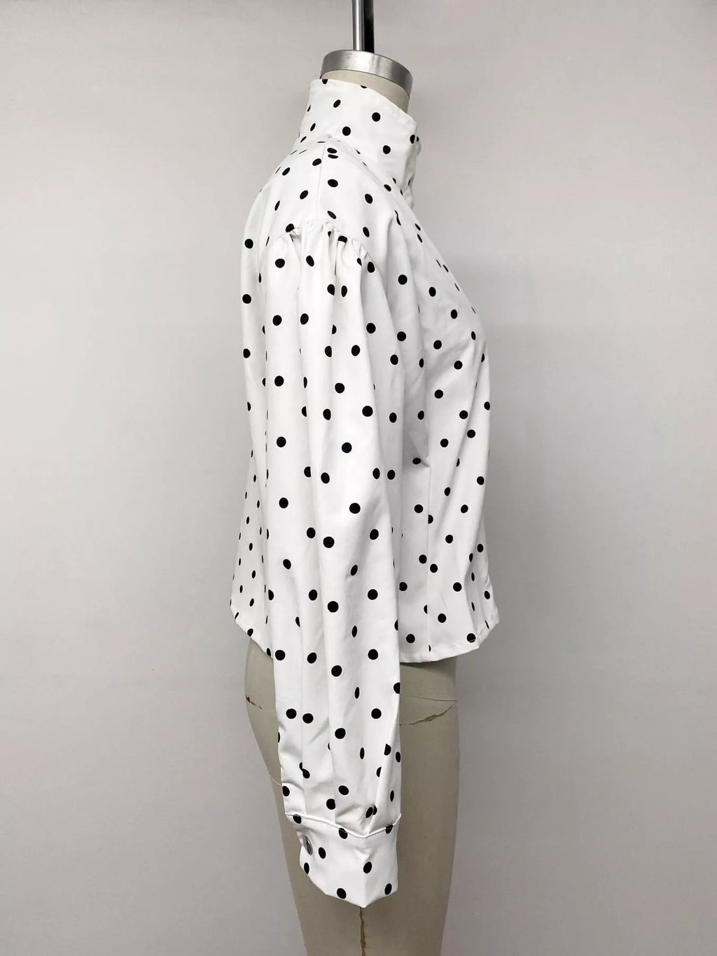 Polka Dot Zip Up Cropped Jacket | STAHlin RADIANCE