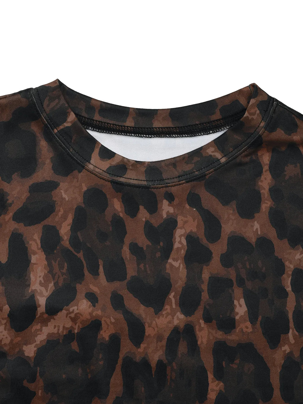 Leopard Round Neck Top and Skirt Set | STAHlin RADIANCE