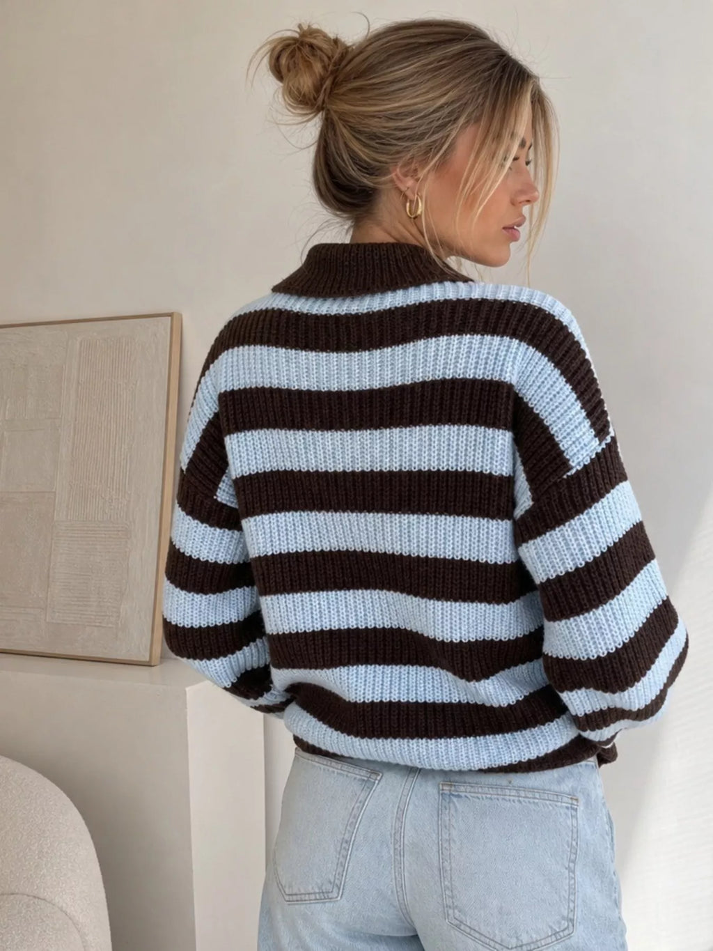 Striped Dropped Shoulder Sweater | STAHlin RADIANCE