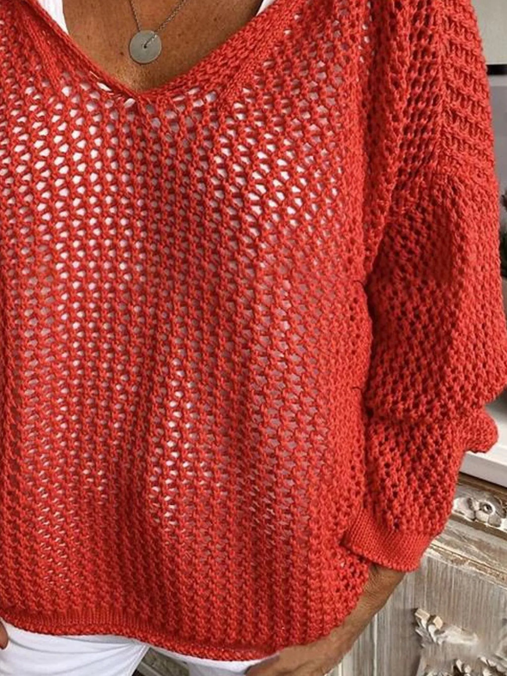 Openwork Long Sleeve Hooded Knit Cover Up | STAHlin RADIANCE