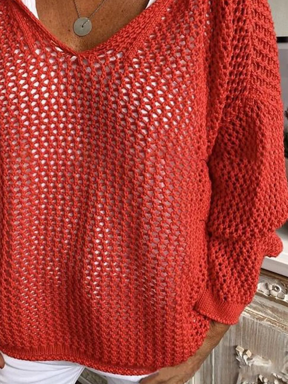 Openwork Long Sleeve Hooded Knit Cover Up | STAHlin RADIANCE