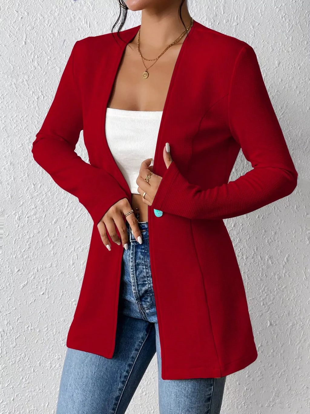 One Button Long Sleeve Blazer | STAHlin RADIANCE