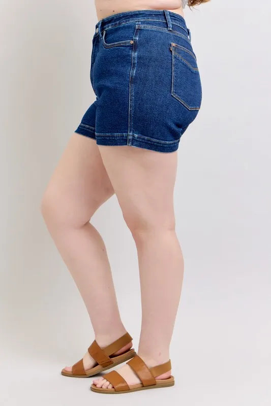 Judy Blue Full Size High Waist Tummy Control Denim Shorts Plus Size | STAHlin RADIANCE
