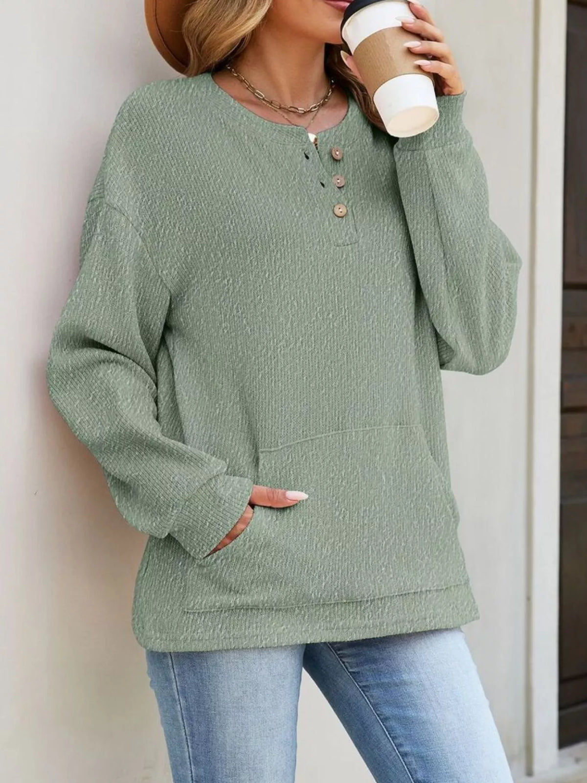 The Darcy Button Sweatshirt | STAHlin RADIANCE