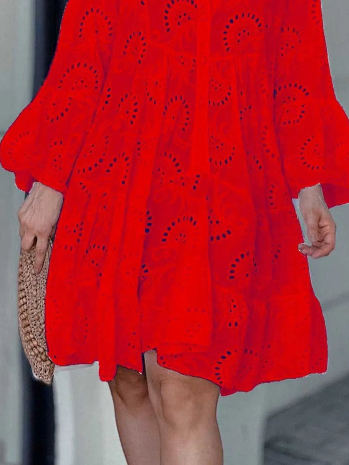 Full Size Eyelet Ruffled Hem Tiered Dress Plus Size | STAHlin RADIANCE