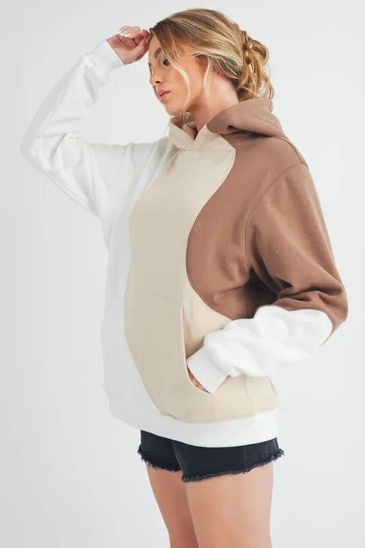 Aemi + Co Color Block Hoodie with Kangaroo Pocket | STAHlin RADIANCE