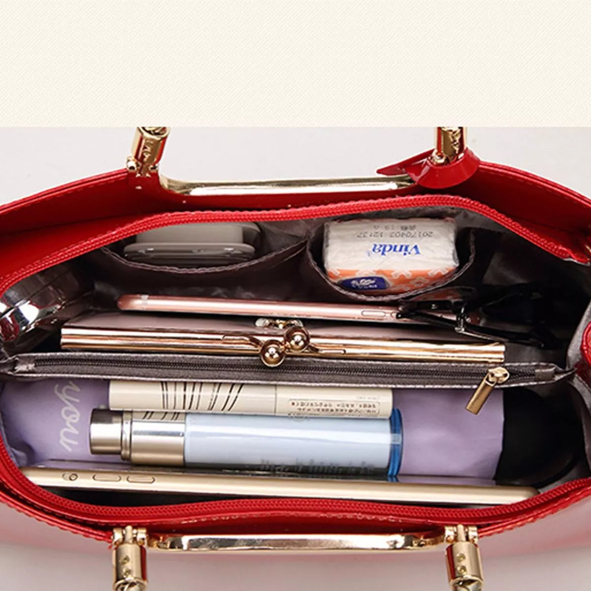 Patent Leather Handbag with Top Handle | STAHlin RADIANCE