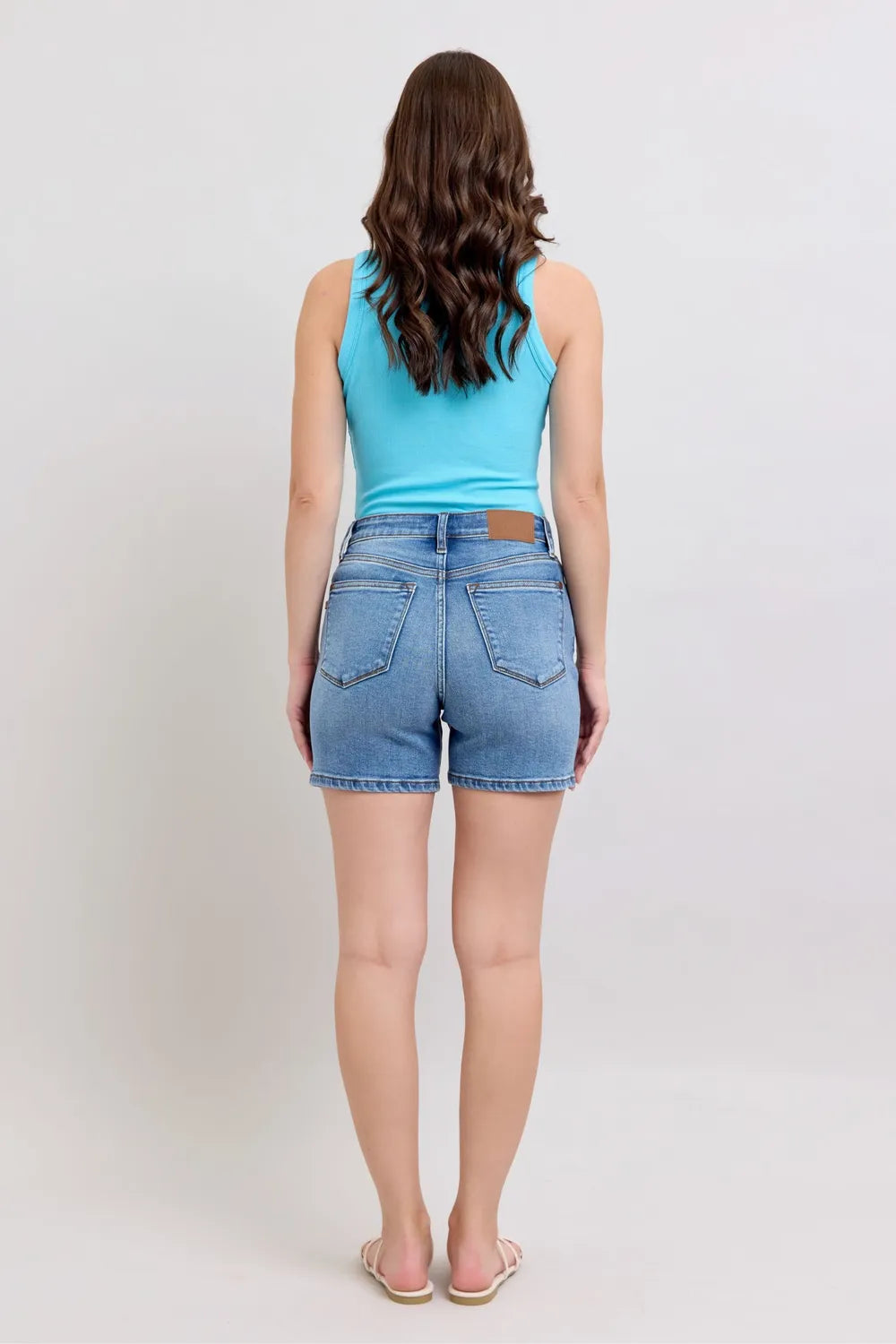 Judy Blue Full Size 2 Button Denim Shorts with Pockets Plus Size | STAHlin RADIANCE