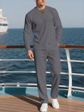 Men's Full Size Casual Crewneck Long Sleeve Sweatshirt and Jogger Set Plus Size | STAHlin RADIANCE