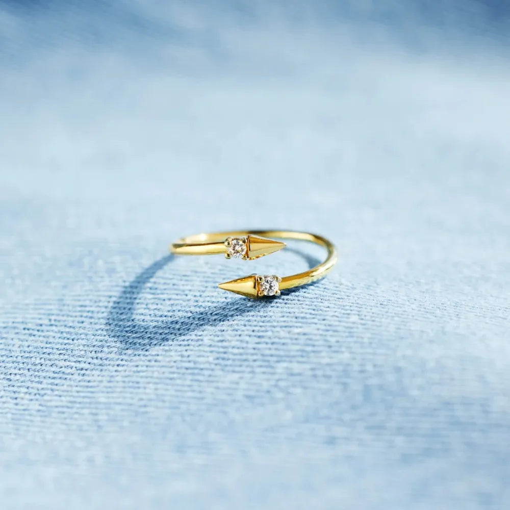 925 Sterling Silver Inlaid Zircon Bypass Ring | STAHlin RADIANCE