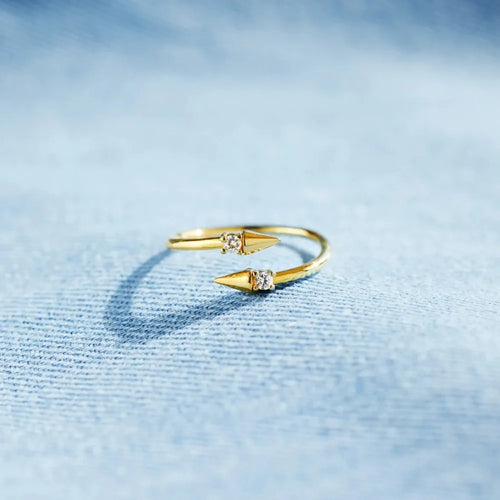 925 Sterling Silver Inlaid Zircon Bypass Ring | STAHlin RADIANCE