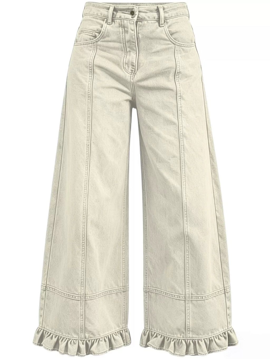 The Nova Ruffle Hem Wide-Leg Jeans | STAHlin RADIANCE
