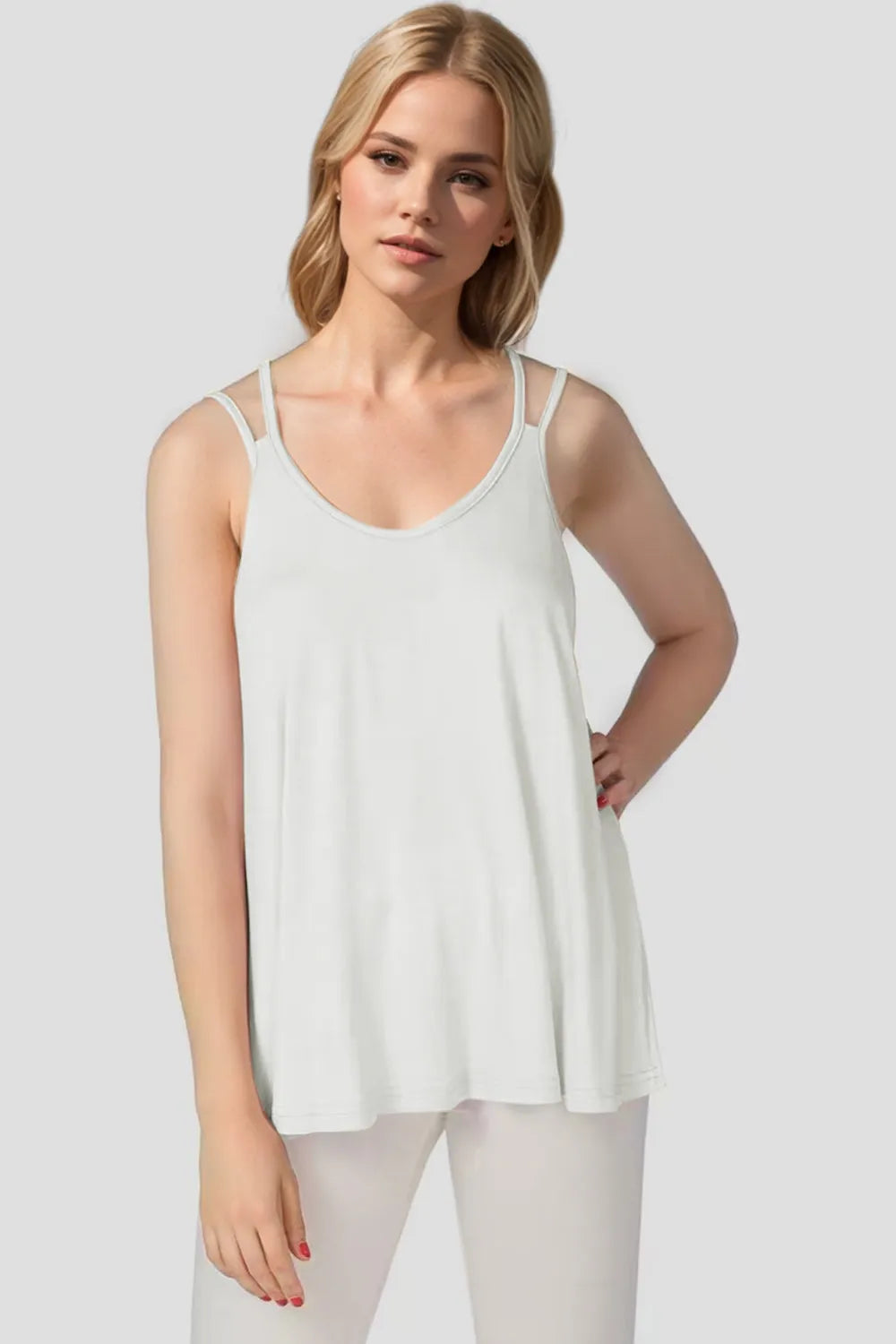Basic Bae Bamboo Scoop Neck Double Spaghetti Straps Cami | STAHlin RADIANCE