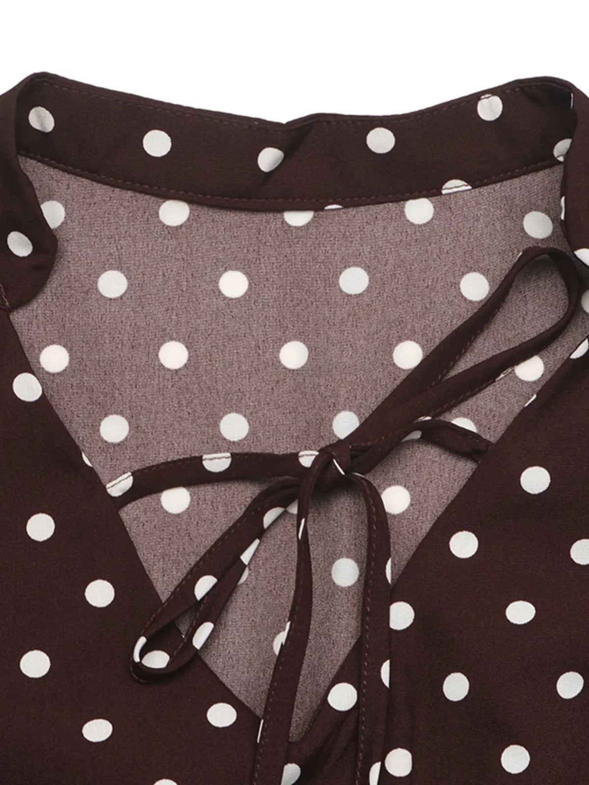 Polka Dot Flare Sleeve Tie Neck Dress | STAHlin RADIANCE