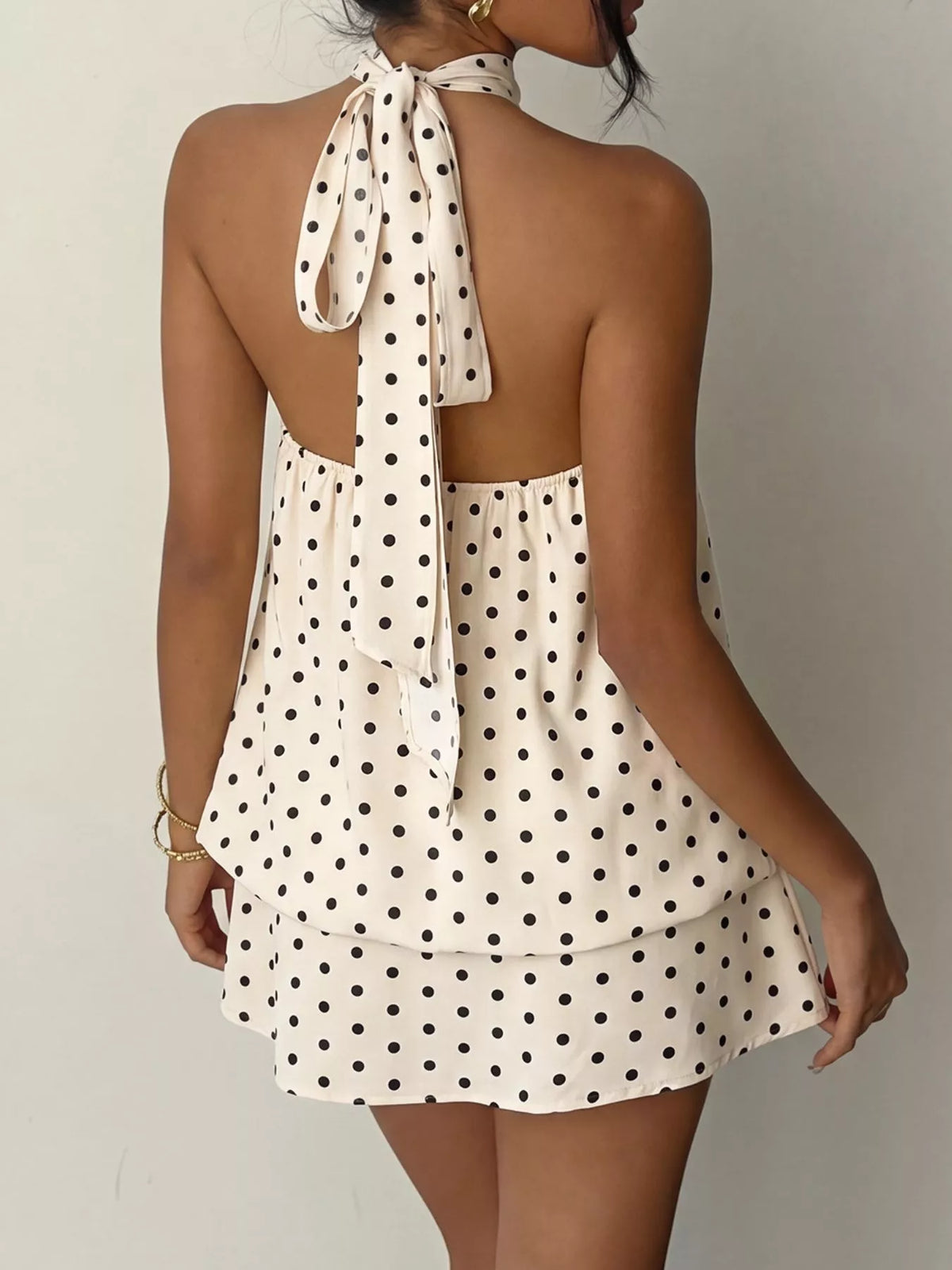 Polka Dot Halter Neck Mini Dress | STAHlin RADIANCE