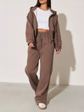 Zip-Up Hoodie and Wide-Leg Sweatpants Set | STAHlin RADIANCE