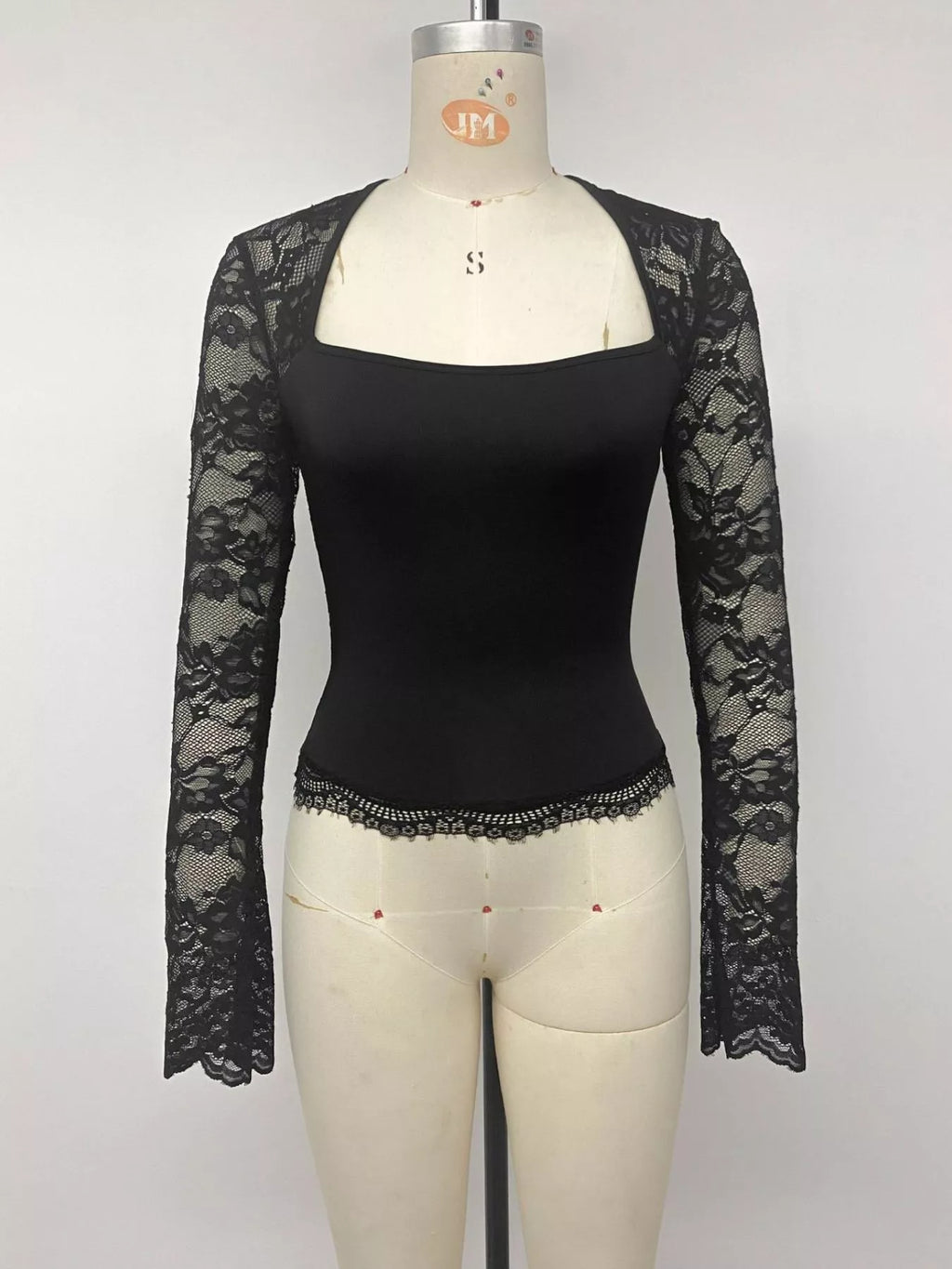 Lace Sleeve Square Neck Top | STAHlin RADIANCE