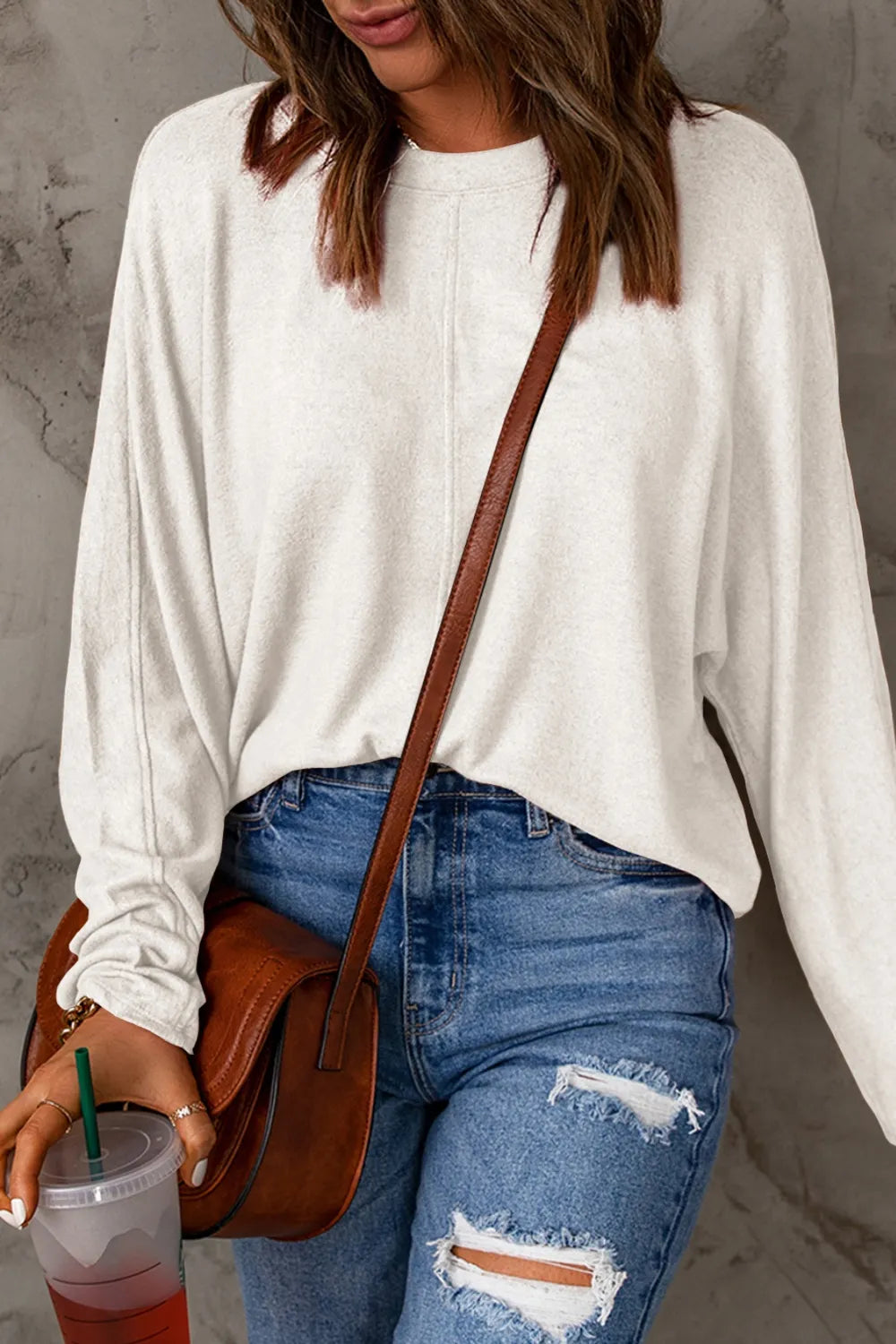 Double Take Full Size Round Neck Long Sleeve T-Shirt | STAHlin RADIANCE