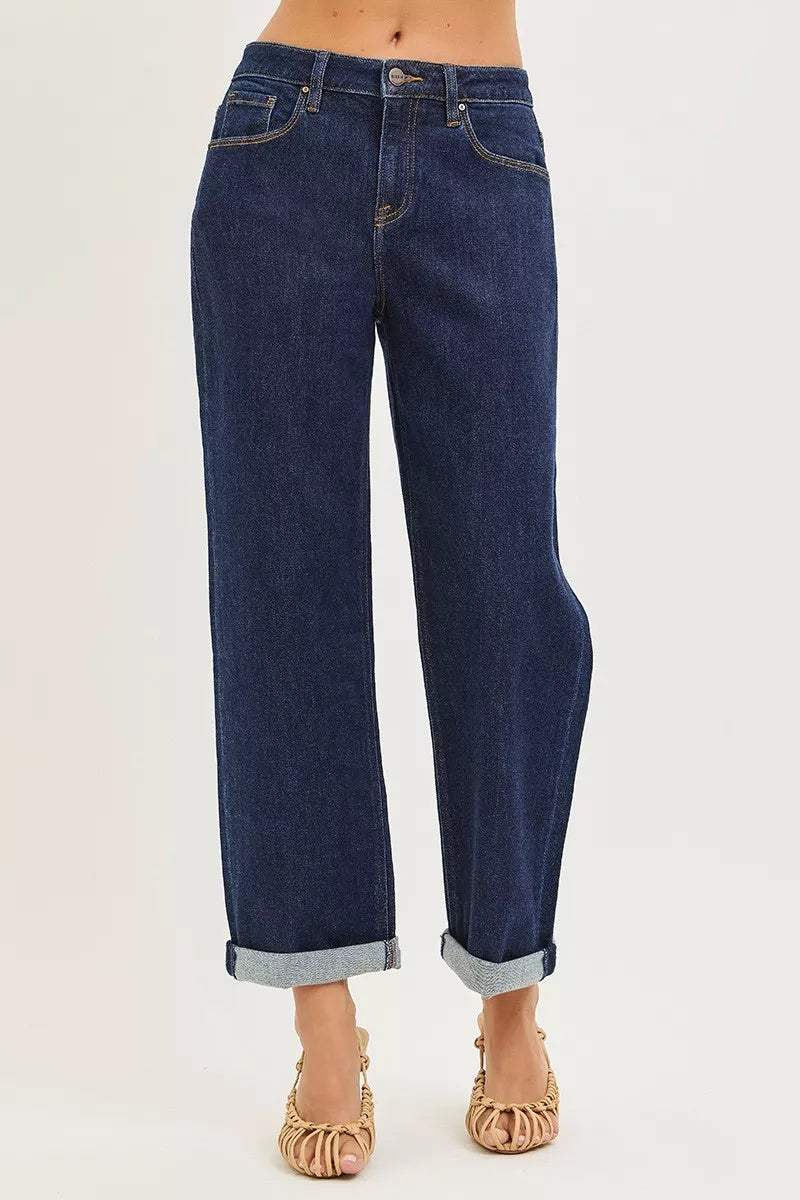 RISEN Slouchy Cropped  Boyfriend Jeans With Cuffed Hem | STAHlin RADIANCE