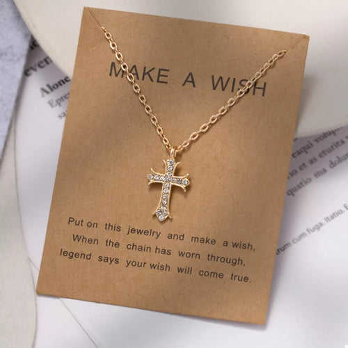 18K Gold-Plated Rhinestone Cross Necklace | STAHlin RADIANCE