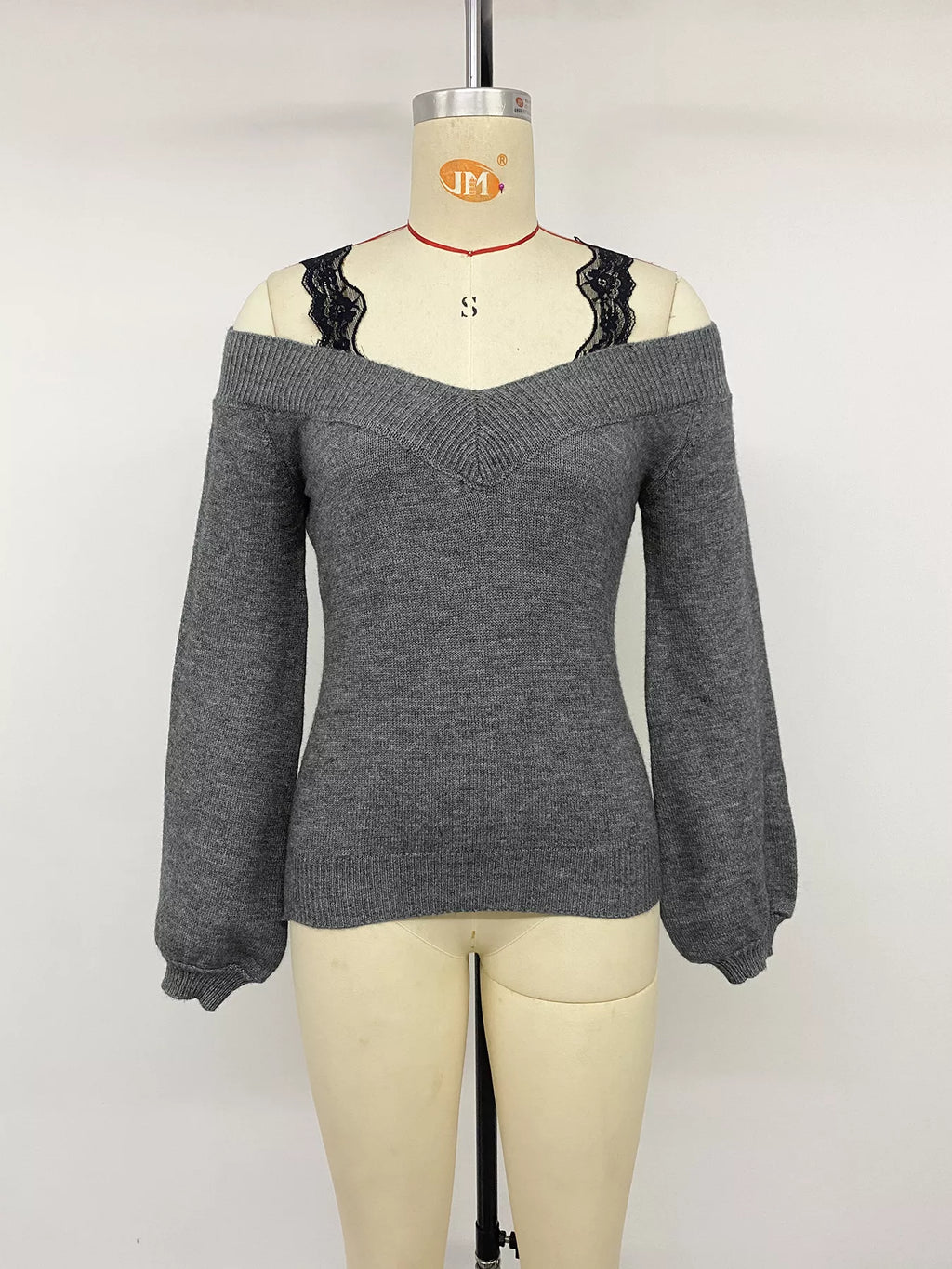 Off-Shoulder Lace Trim Sweater | STAHlin RADIANCE