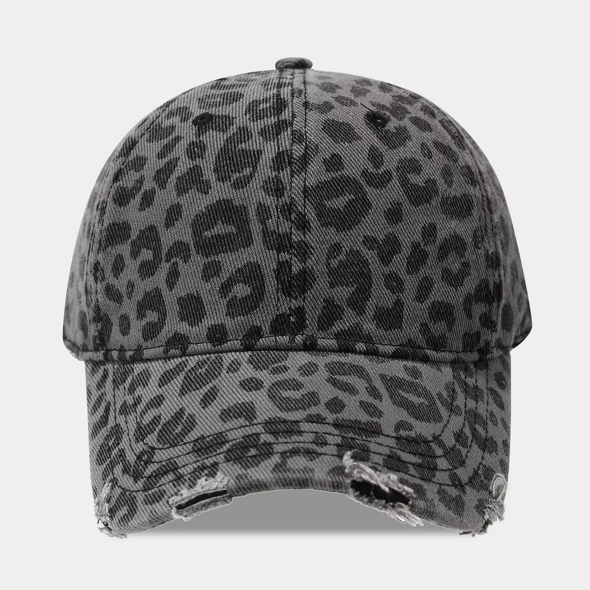 Distressed Leopard Print Cotton Baseball Cap | STAHlin RADIANCE