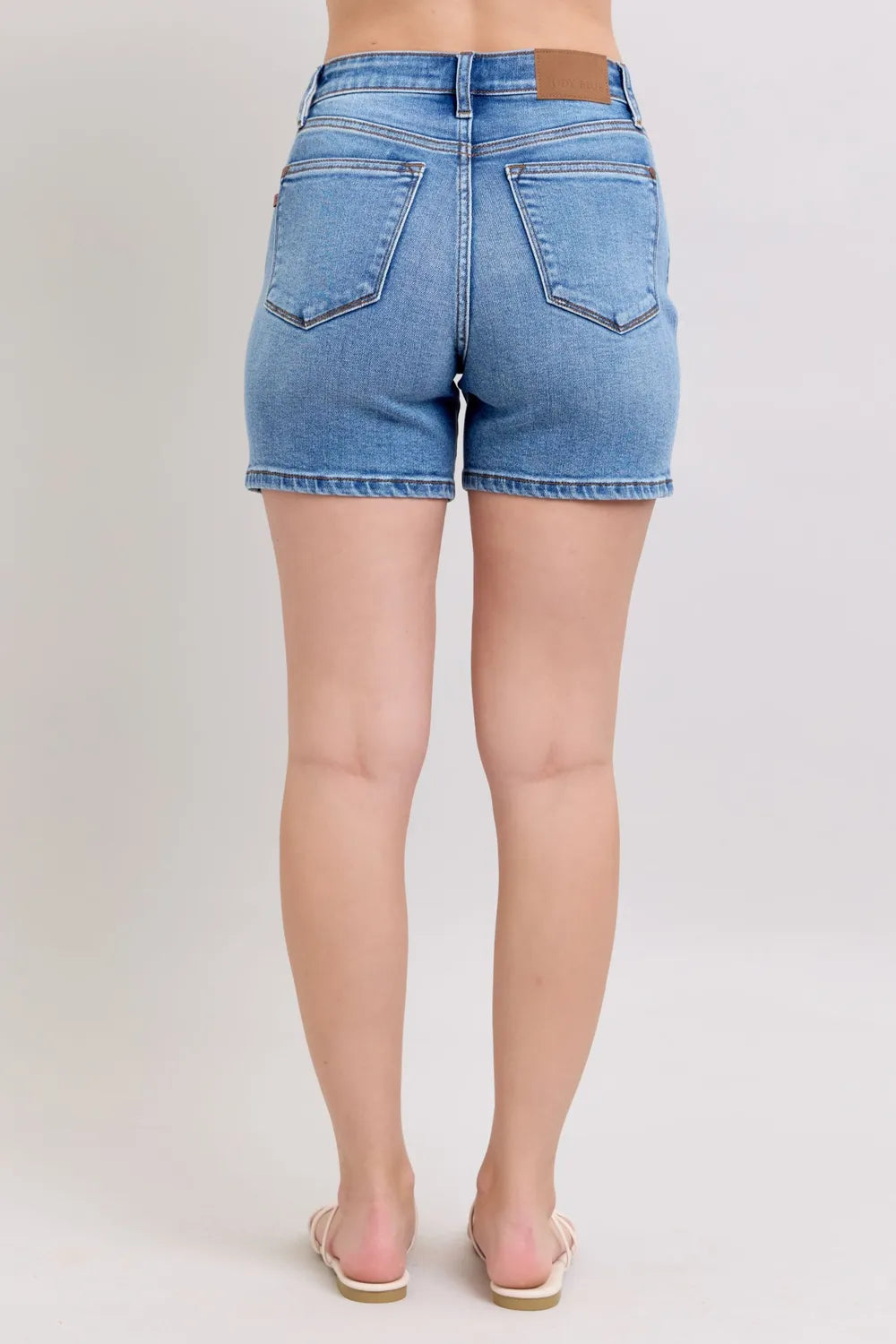 Judy Blue Full Size 2 Button Denim Shorts with Pockets Plus Size | STAHlin RADIANCE