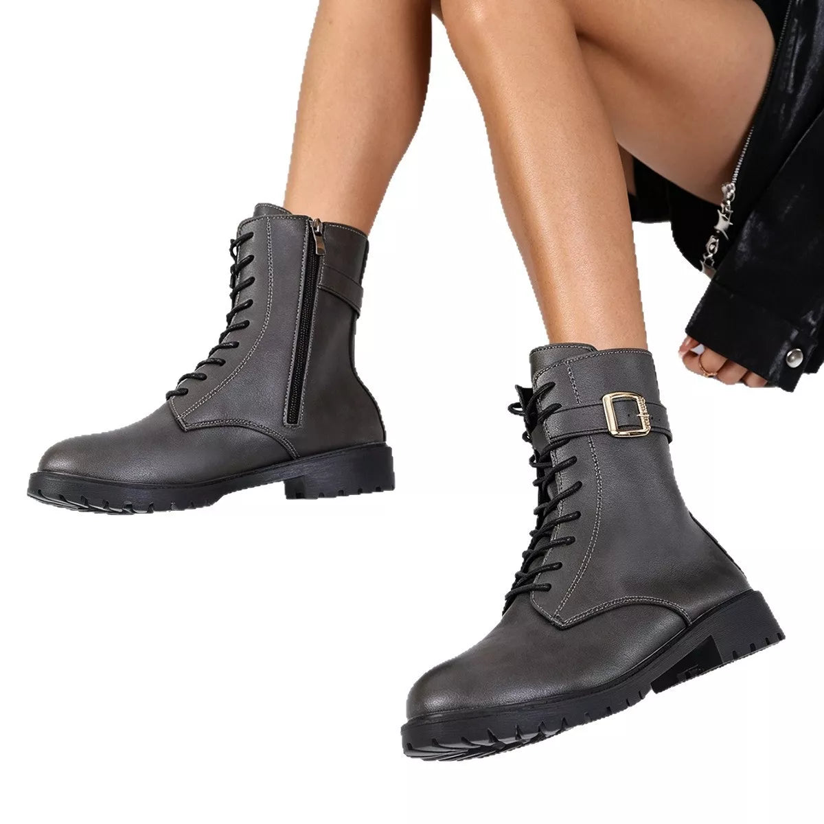 Round Toe Lace Up Boots | STAHlin RADIANCE