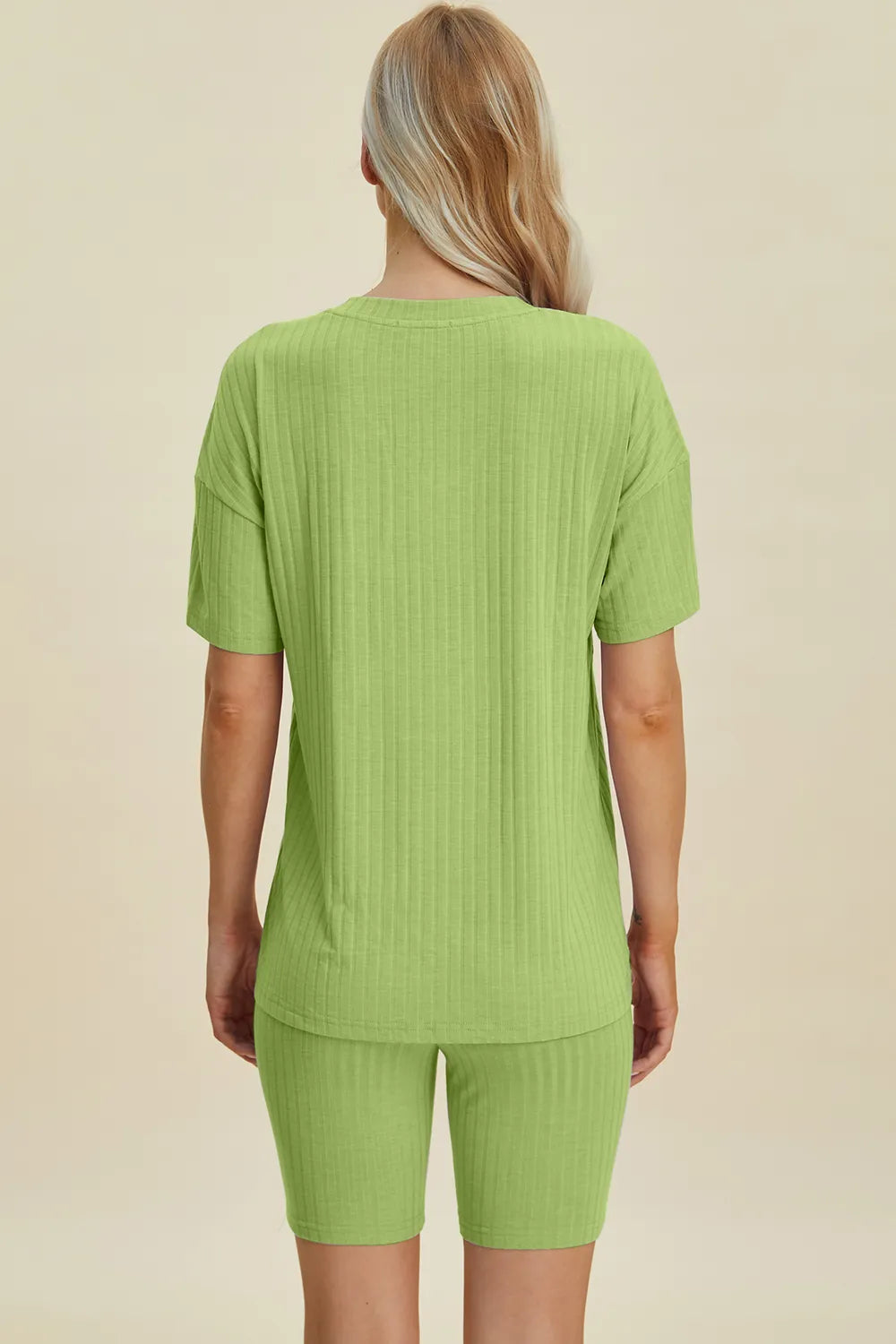 Basic Bae Full Size Ribbed V-Neck Short Sleeve Top and Shorts Set | STAHlin RADIANCE