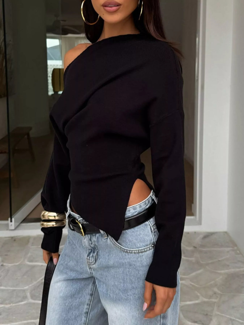 One Shoulder Long Sleeve T-Shirt | STAHlin RADIANCE