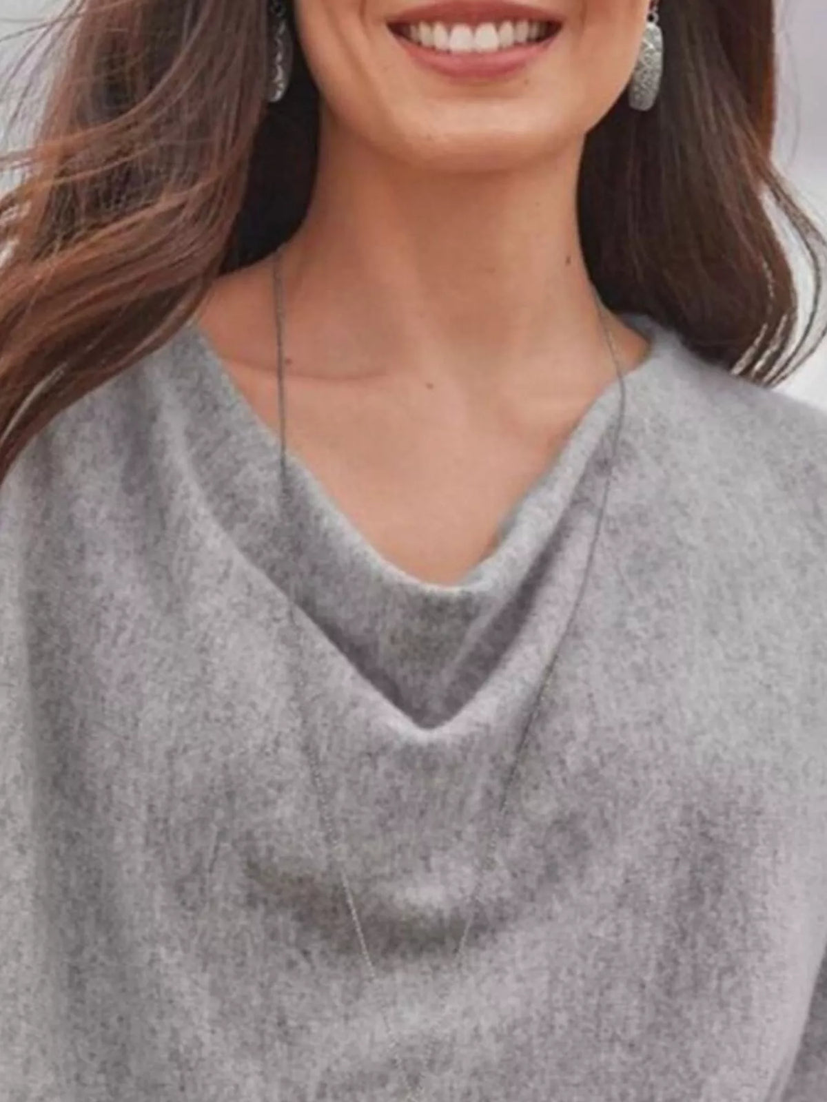 Full Size Cowl Neck Long Sleeve Top Plus Size | STAHlin RADIANCE