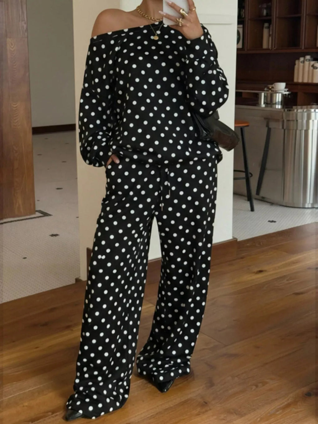 Polka Dot Long Sleeve Top and Pants Set | STAHlin RADIANCE