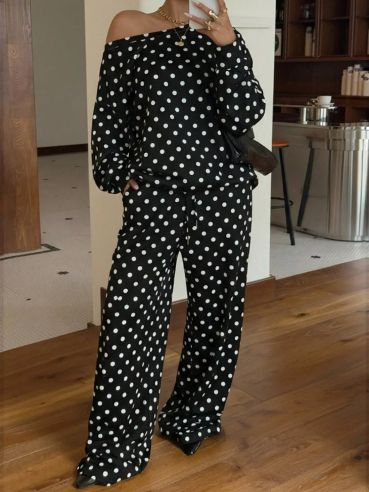 Polka Dot Long Sleeve Top and Pants Set | STAHlin RADIANCE