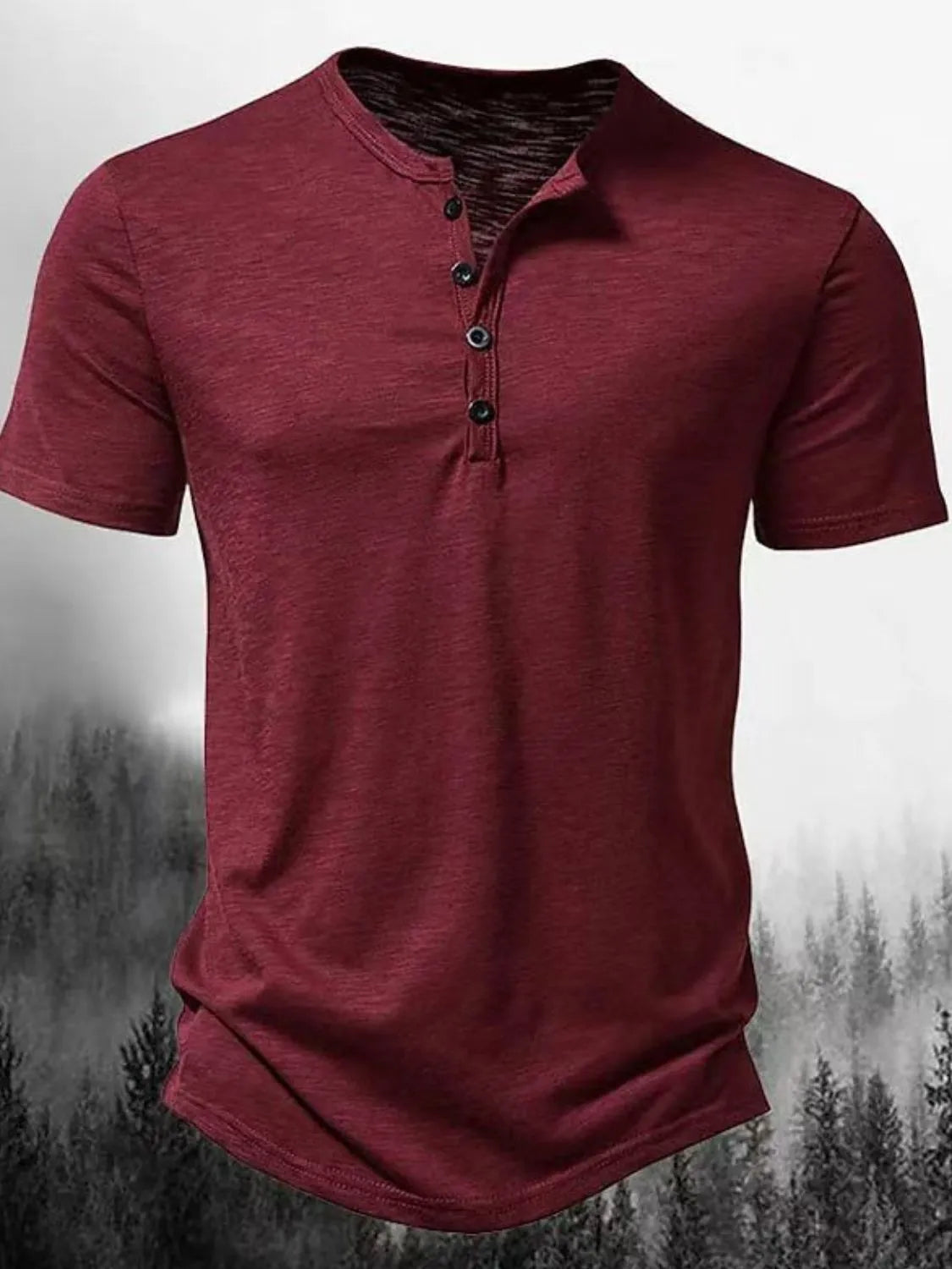Men's Full Size Button Detail Short Sleeve Polo Plus Size | STAHlin RADIANCE