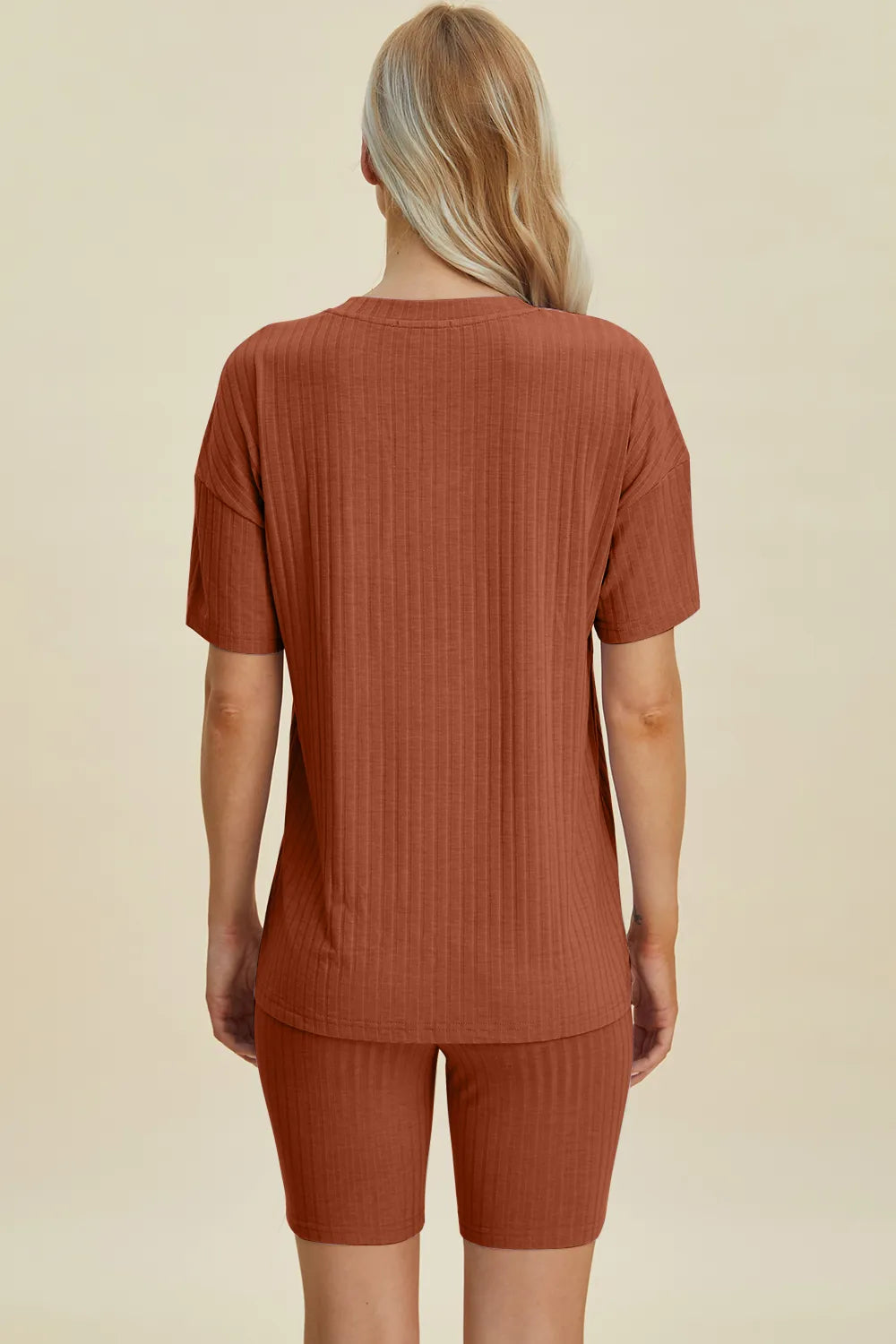 Basic Bae Full Size Ribbed V-Neck Short Sleeve Top and Shorts Set | STAHlin RADIANCE