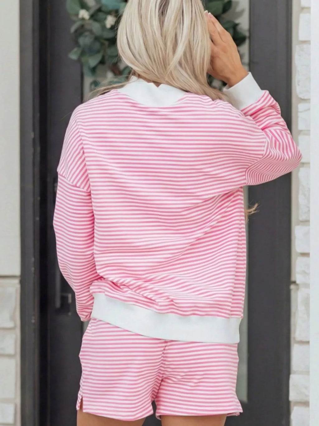 Striped Oversized Sweatshirt and Shorts Set | STAHlin RADIANCE