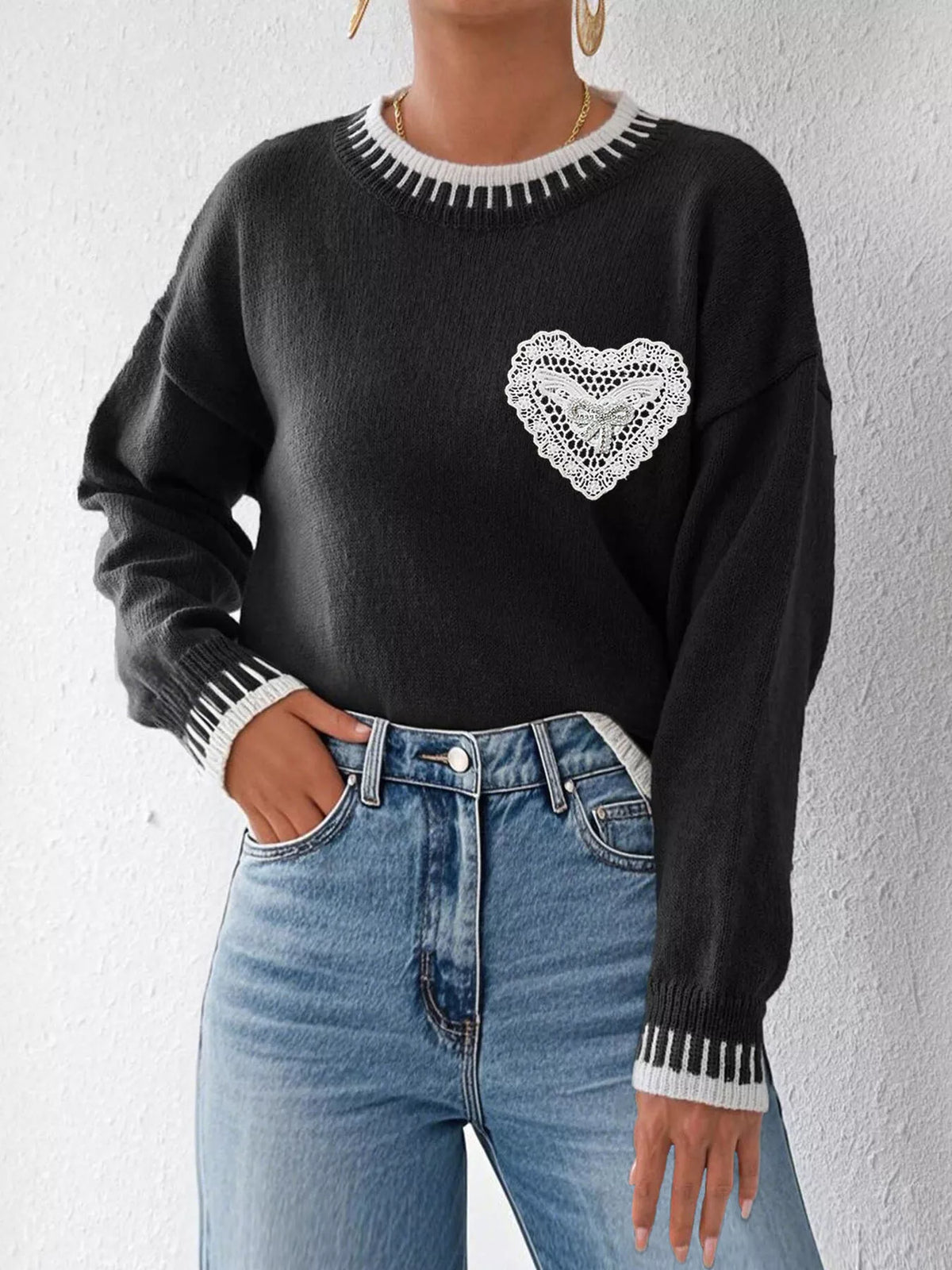 The Amara Lace Heart Sweater | STAHlin RADIANCE
