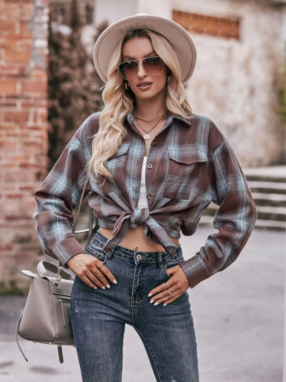 Plaid Button-Down Long Sleeve Shirt | STAHlin RADIANCE