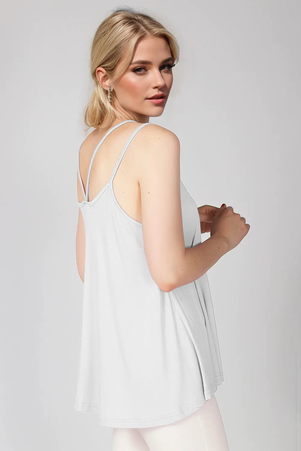 Basic Bae Bamboo Scoop Neck Double Spaghetti Straps Cami | STAHlin RADIANCE