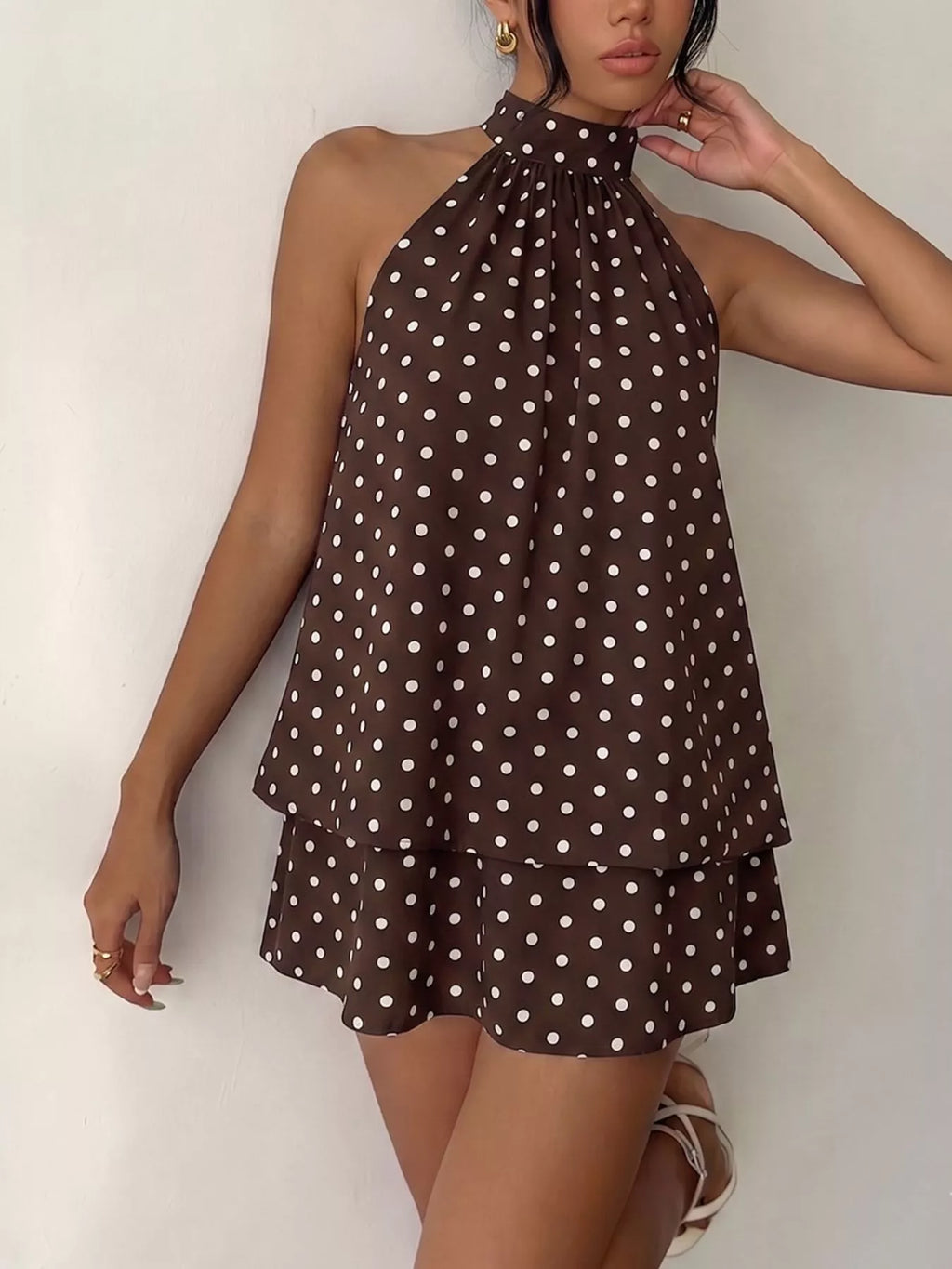 Polka Dot Halter Neck Mini Dress | STAHlin RADIANCE