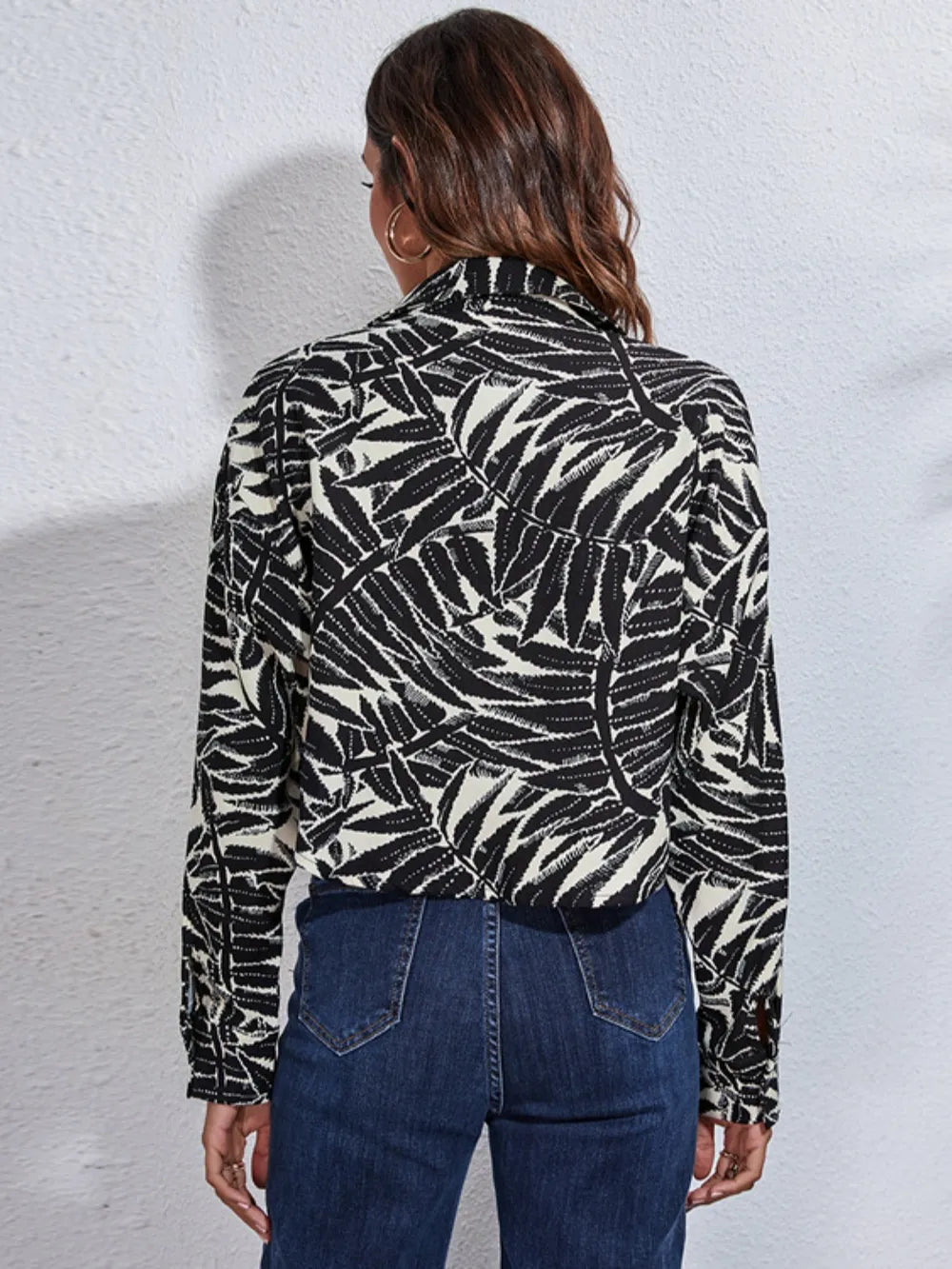 Button Down Printed Cropped Jacket | STAHlin RADIANCE