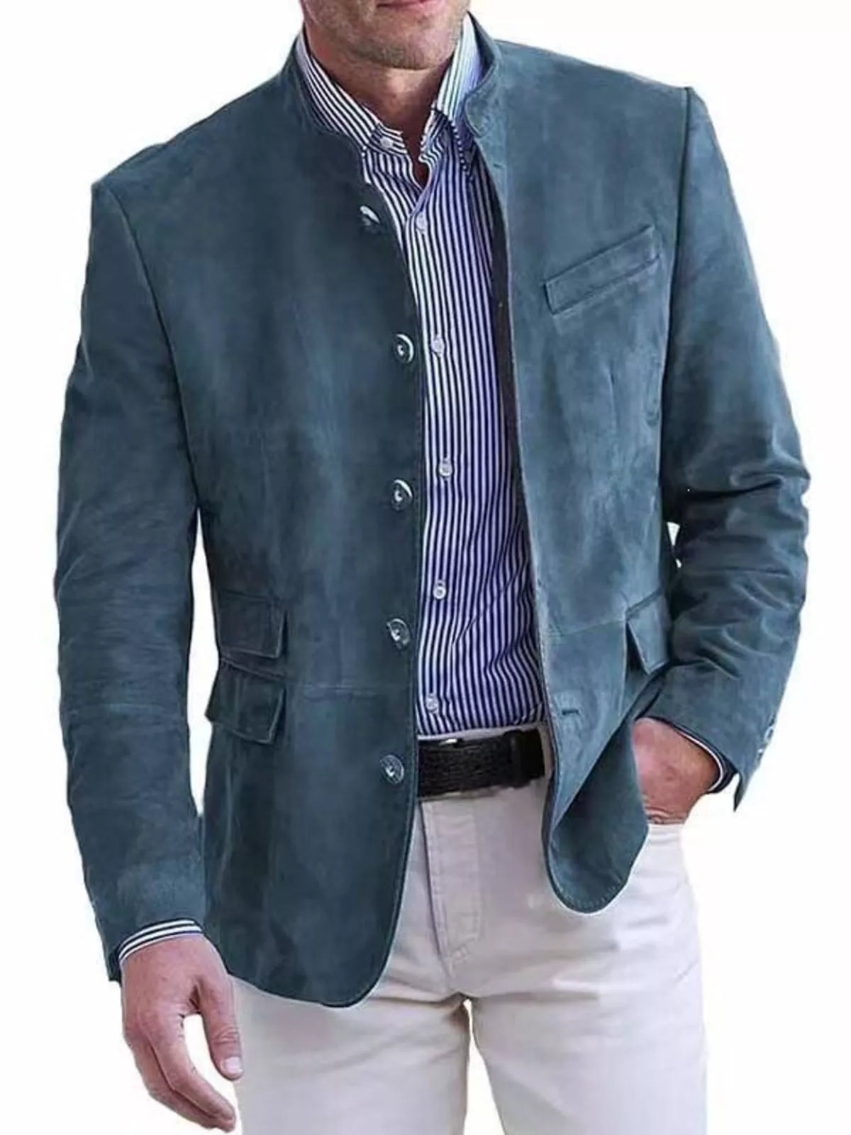 Men's Full Size Button Up Long Sleeve Blazer Plus Size | STAHlin RADIANCE